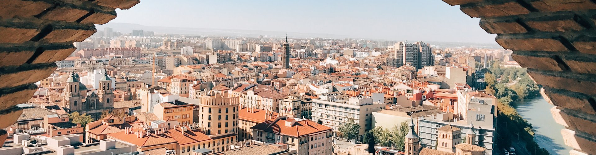Zaragoza tram gliding through the city centre