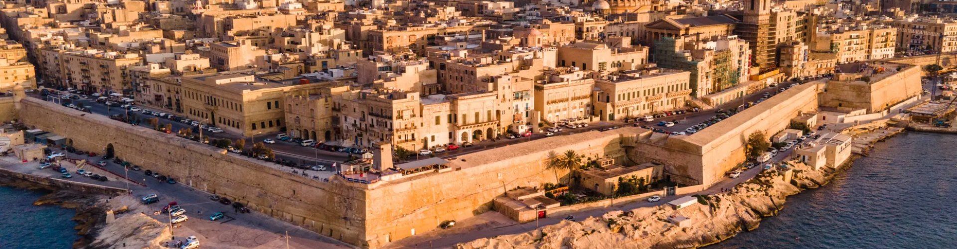 Valletta tram along ancient streets
