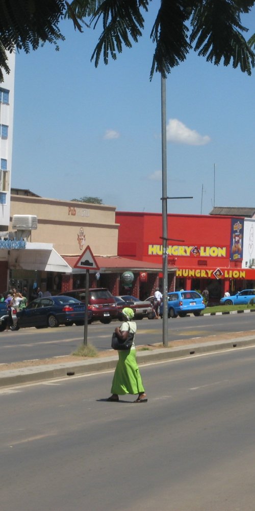 Victoria Falls tram carriage on quiet street in off-peak