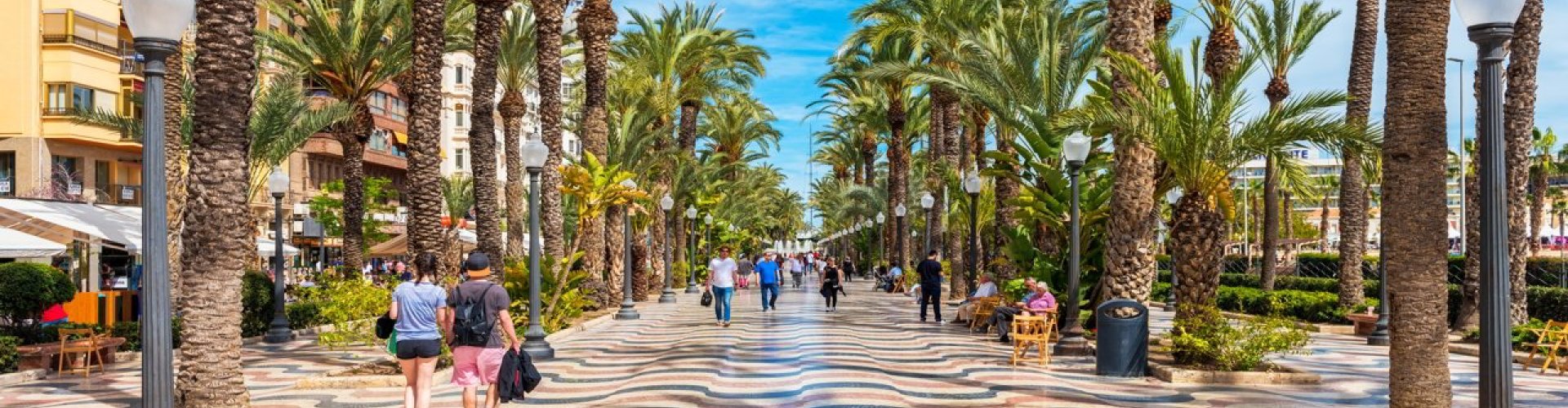 Night tram gliding over Alicante's cobblestone street
