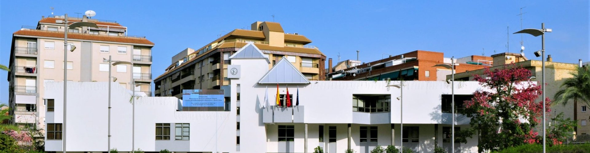 Tram gliding through streets of Molina de Segura
