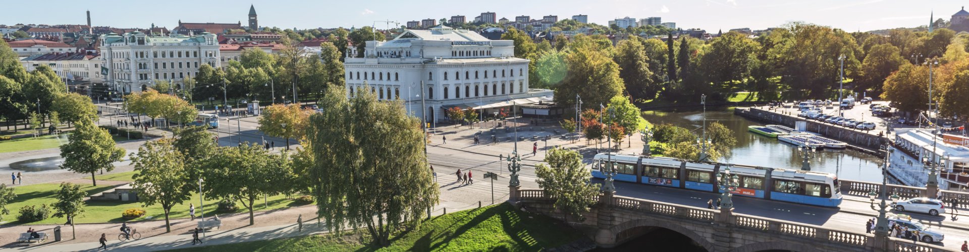 Gothenburg tram gliding through city streets