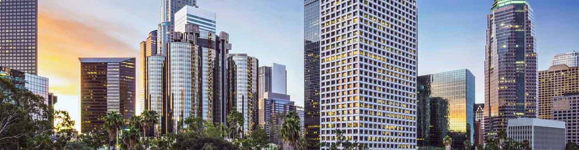 Night tram gliding over cobblestone streets in Downtown LA