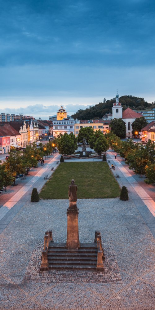 Busy tram during peak hours Beroun