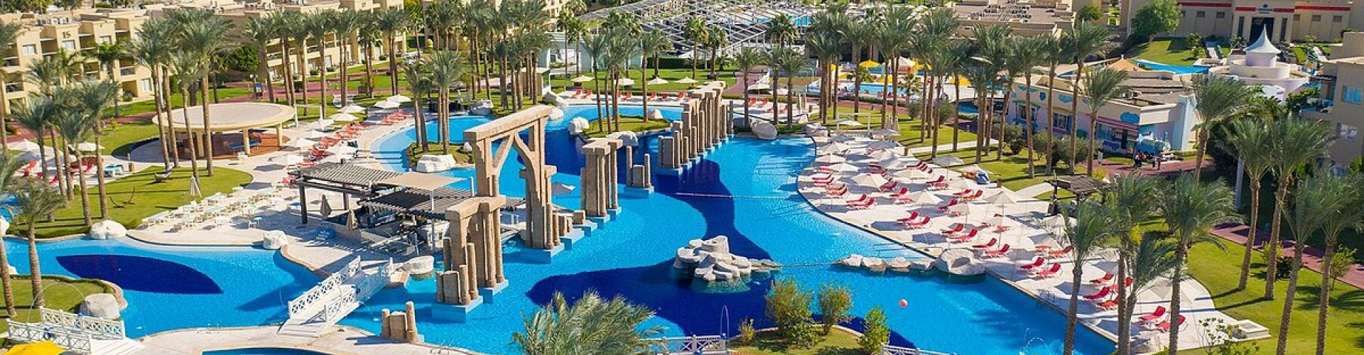 Night tram gliding over cobblestones in Sharm El Sheikh