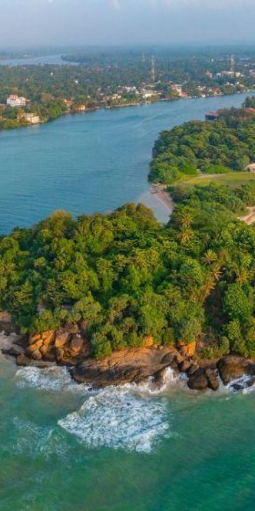 Night tram in Bentota with illuminated streets