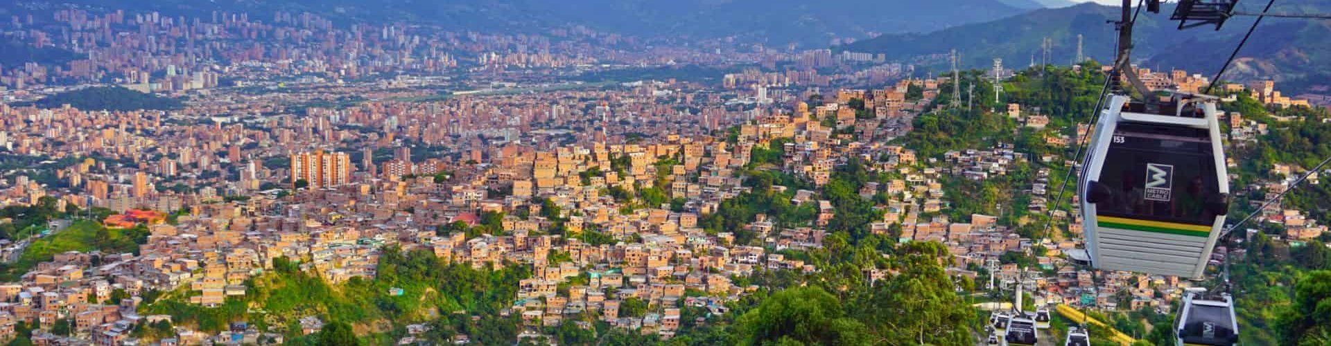 Metro train at Medellin station