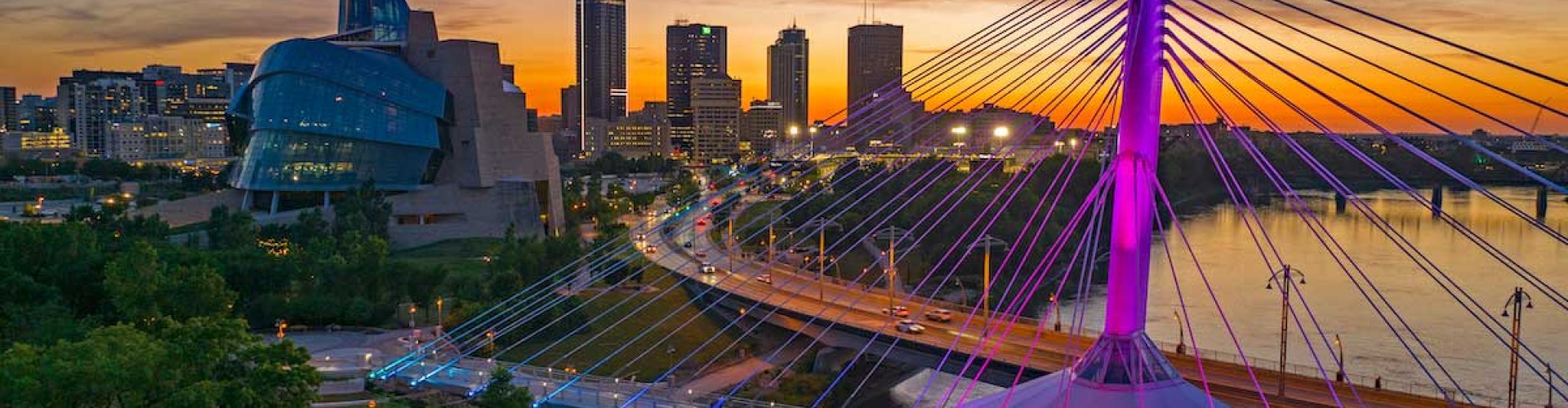 Winnipeg bus and tram in the city