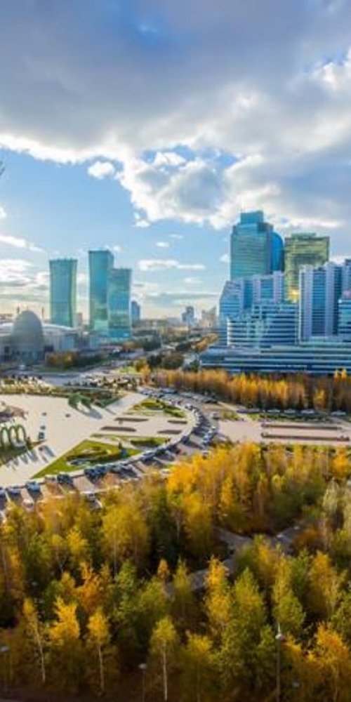 Tram in Astana at Dusk