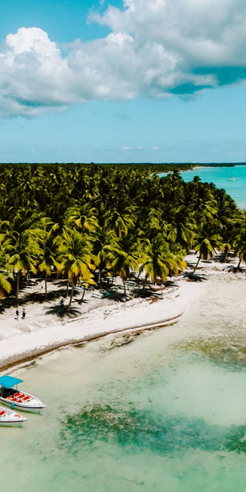 Tram arriving at sunset Bayahibe