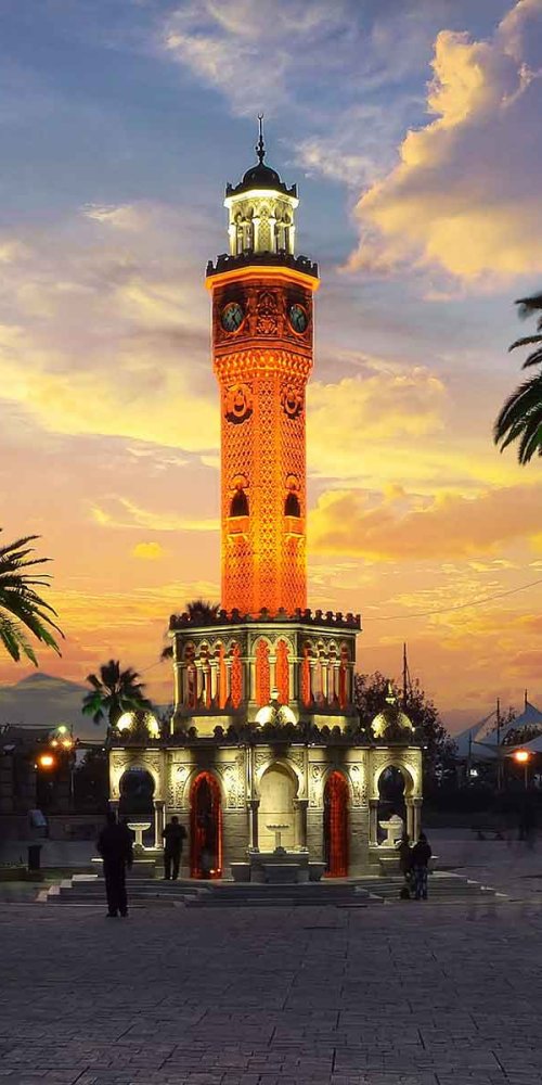 Izmir tram in quiet evening light