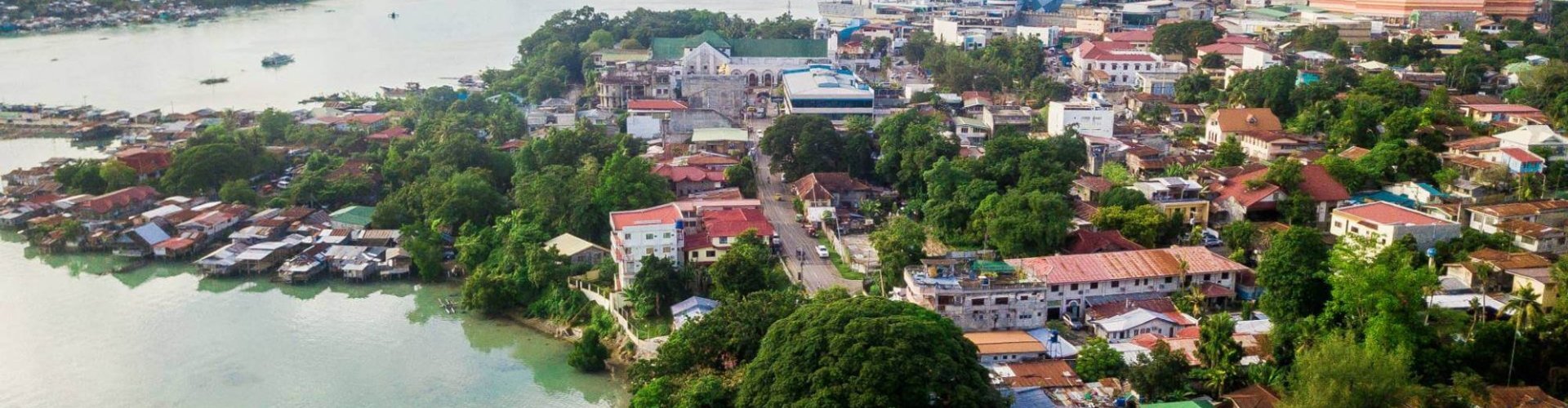 Busy Tagbilaran City tram stop