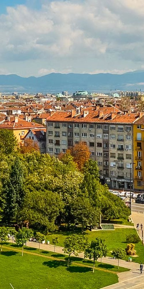 Evening tram in Sofia