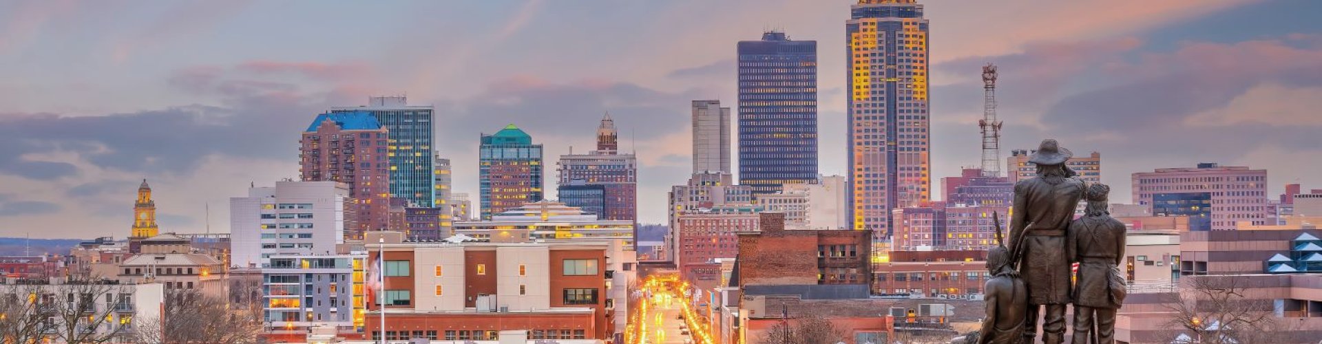Des Moines tram and bus stop in city centre