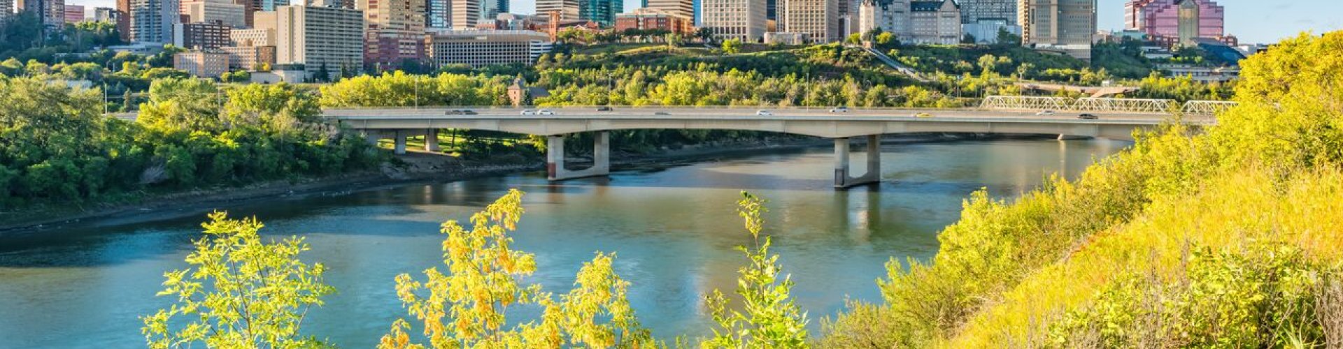 Edmonton tram approaching stop