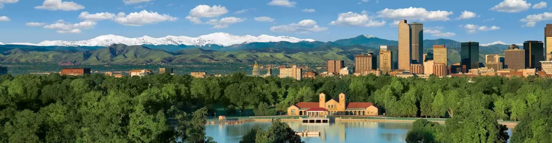Night tram on cobblestone street in Denver