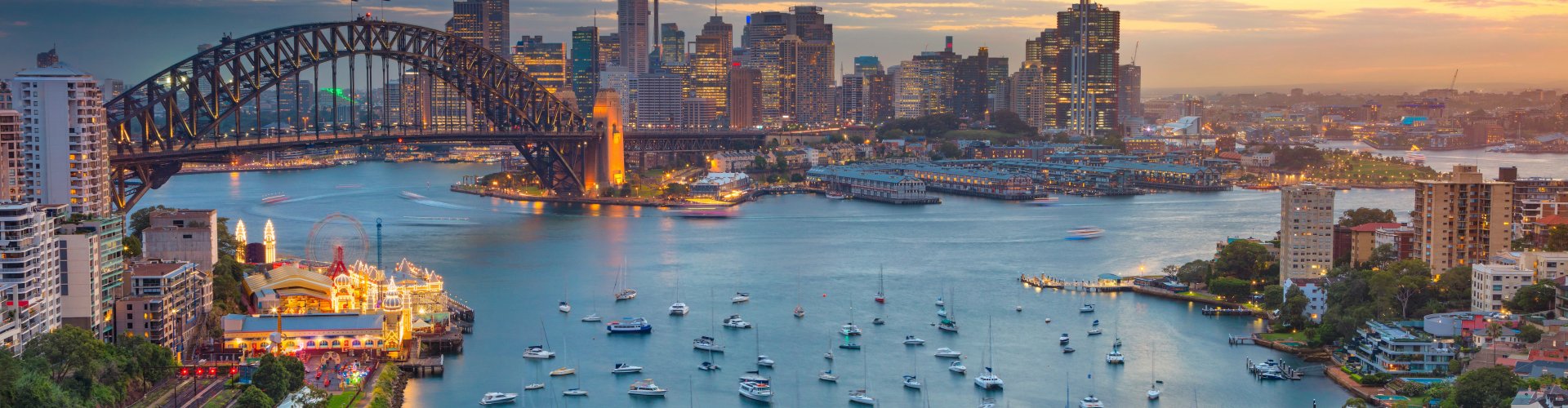 Night tram in Sydney on cobblestone street