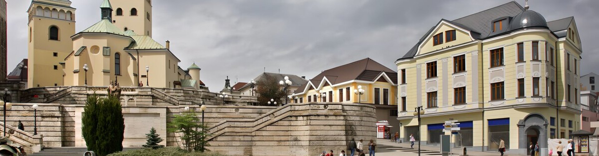 Žilina tram passing through city centre