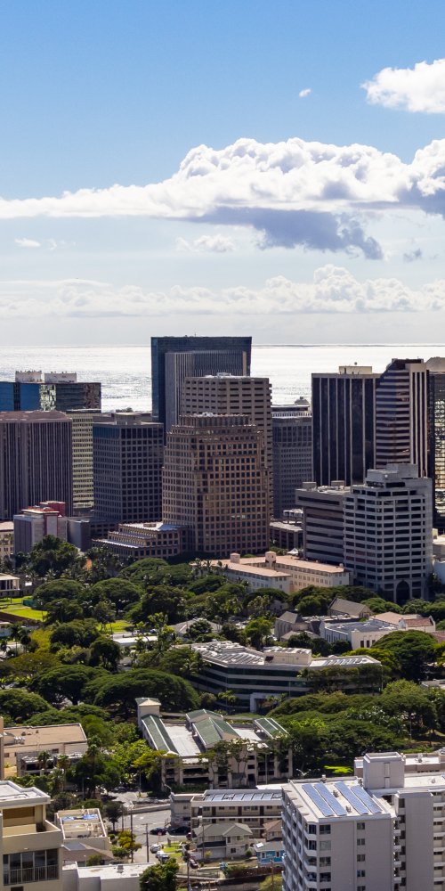 Honolulu public transport tram at off-peak hour