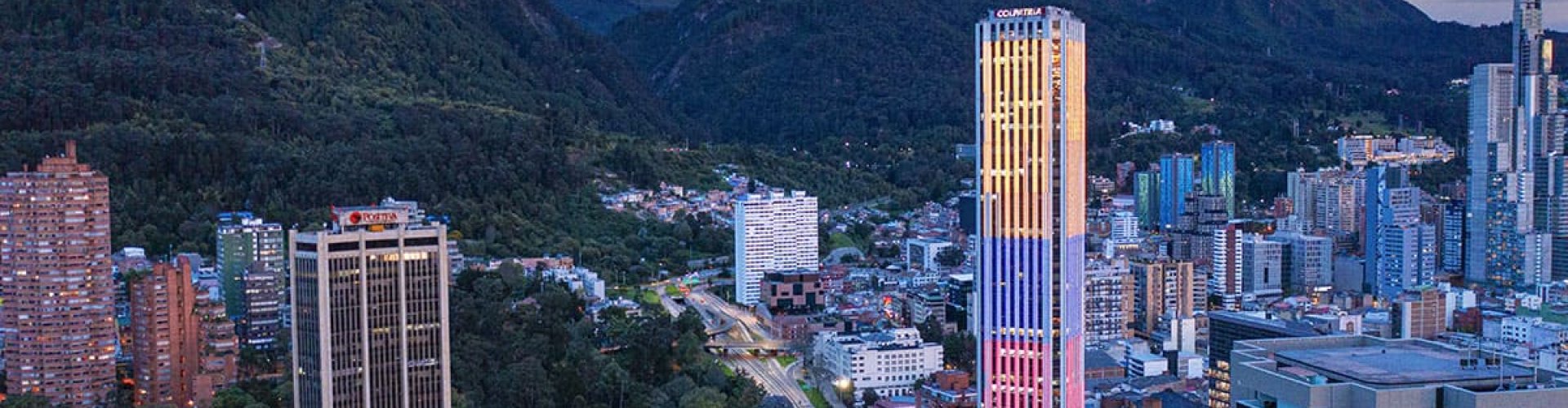 Busy Bogota TransMilenio station entrance